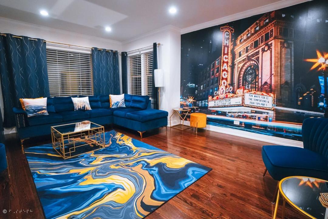 The Blue Golden Luxury Modern 3- Bedroom Apartment In Chicago Eksteriør bilde